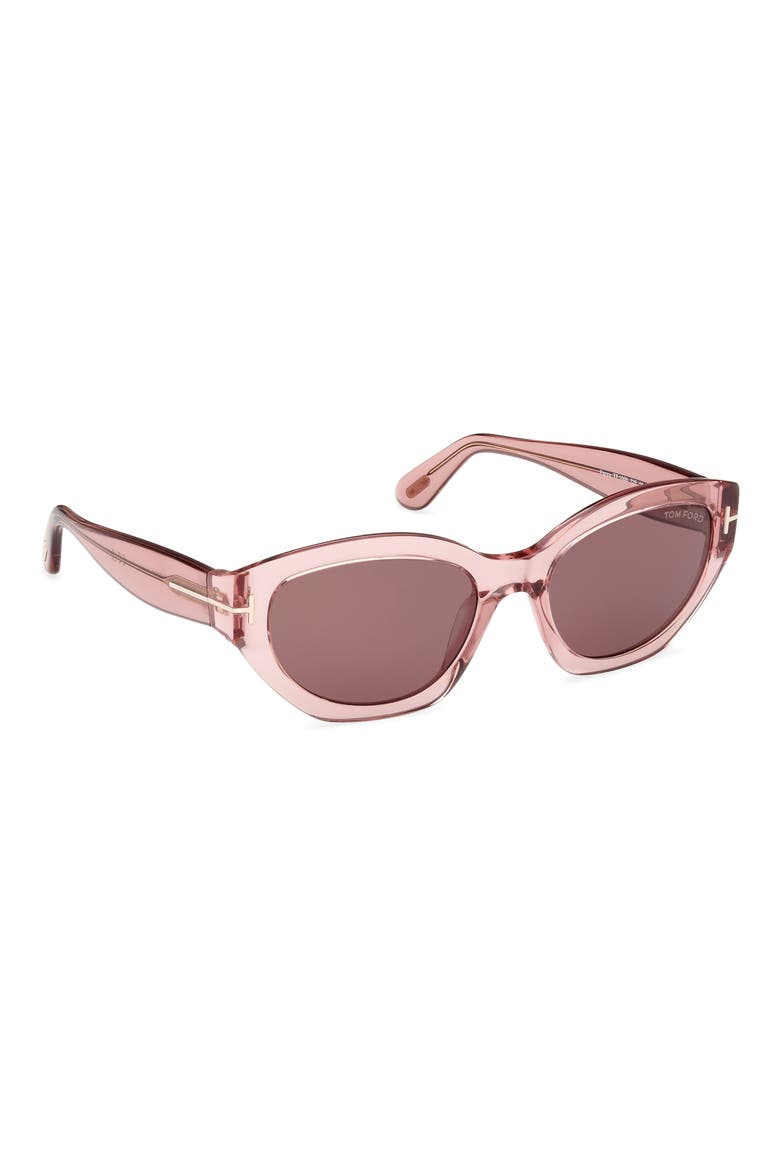 Penny 55mm Geometric Sunglasses, Alternate, color, SHINY DUSTY ROSE / BROWN