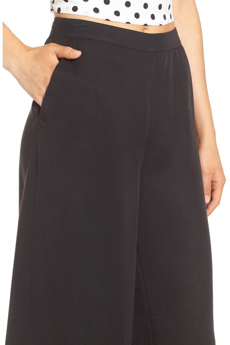Pleated Culottes, Alternate, color, BLACK