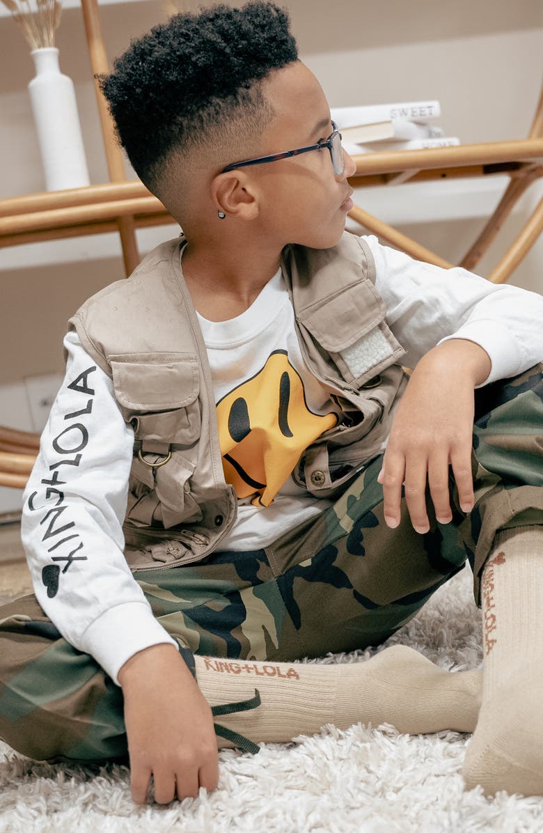 King + Lola Kids' Cotton Blend Utility Vest, Alternate, color,