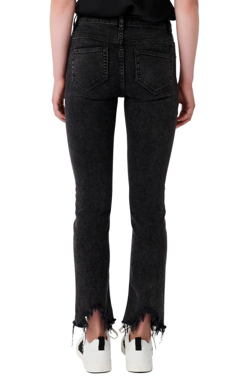 Maje Ripped Hem Skinny Jeans In Black