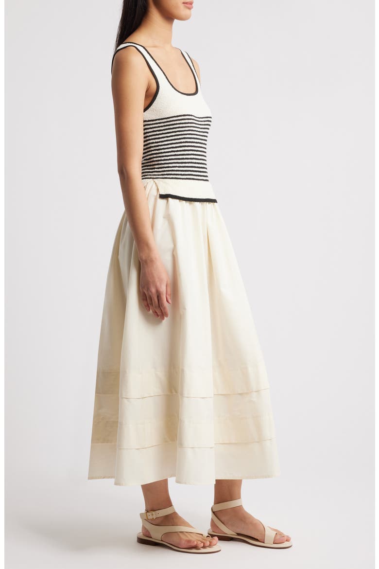 Sleeveless Stripe Maxi Sundress, Alternate, color, CREAM
