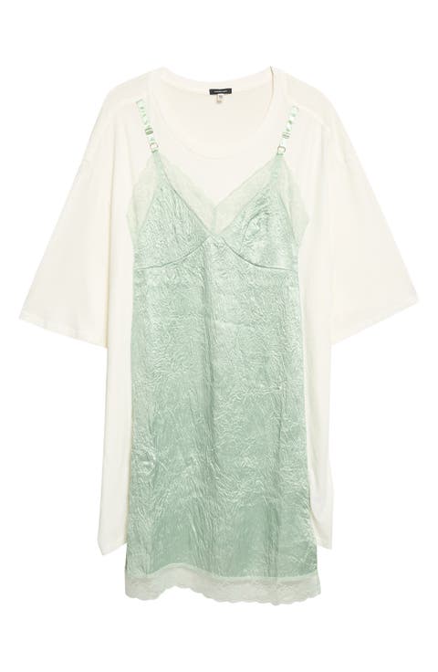 Oversized T-Shirt and Slipdress 2-Piece Set