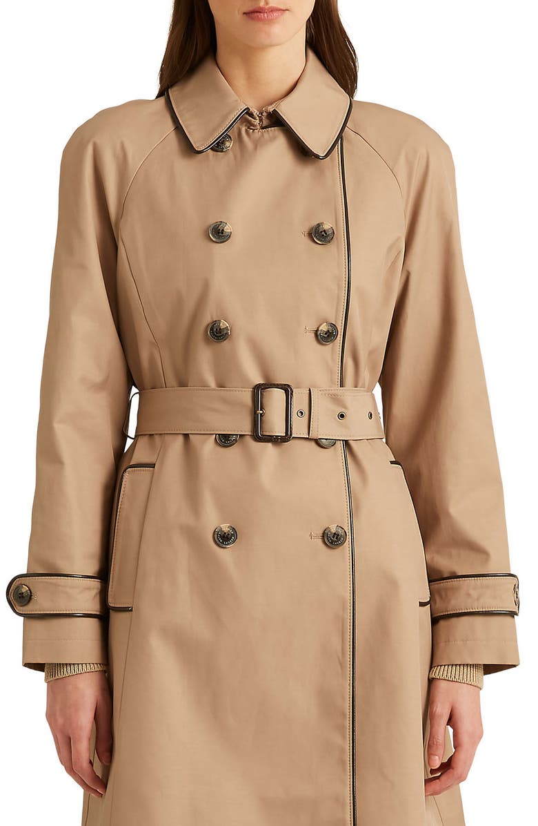 Lauren Ralph Lauren Water Repellent Cotton Blend Belted Trench Coat, Alternate, color, 