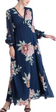 Kimi & Kai Adell Maternity Maxi Chiffon Dress