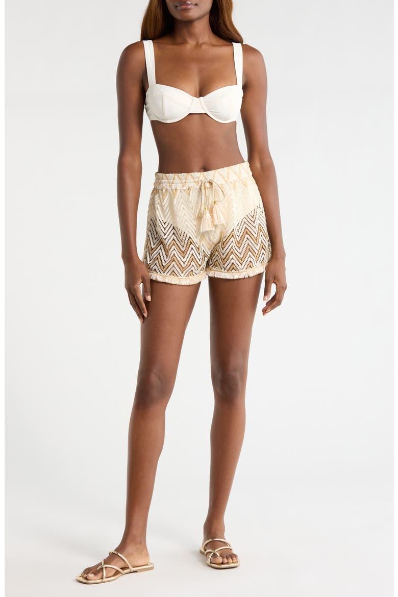 Chevron Duke Drawstring Cover-Up Shorts, Main, color, SANDSTONE CHEVRON