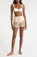 Ramy Brook Chevron Duke Drawstring Cover-Up Shorts