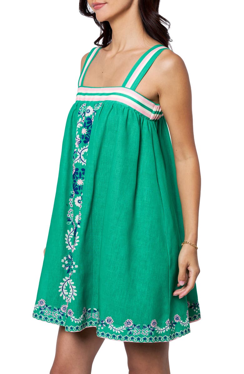 CIEBON Daina Floral A-Line Babydoll Minidress, Alternate, color, Green Multi