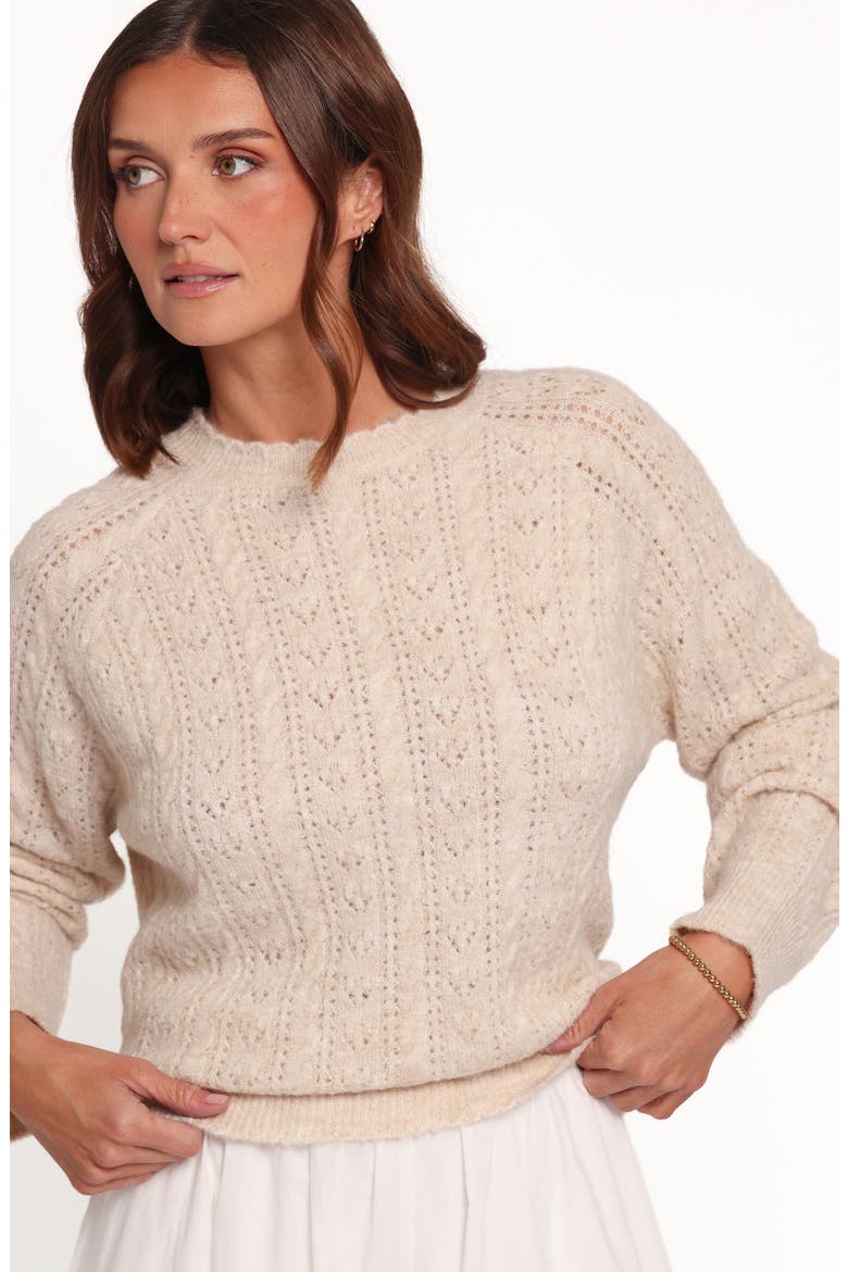 Reece Pointelle Sweater, Alternate, color, SAND