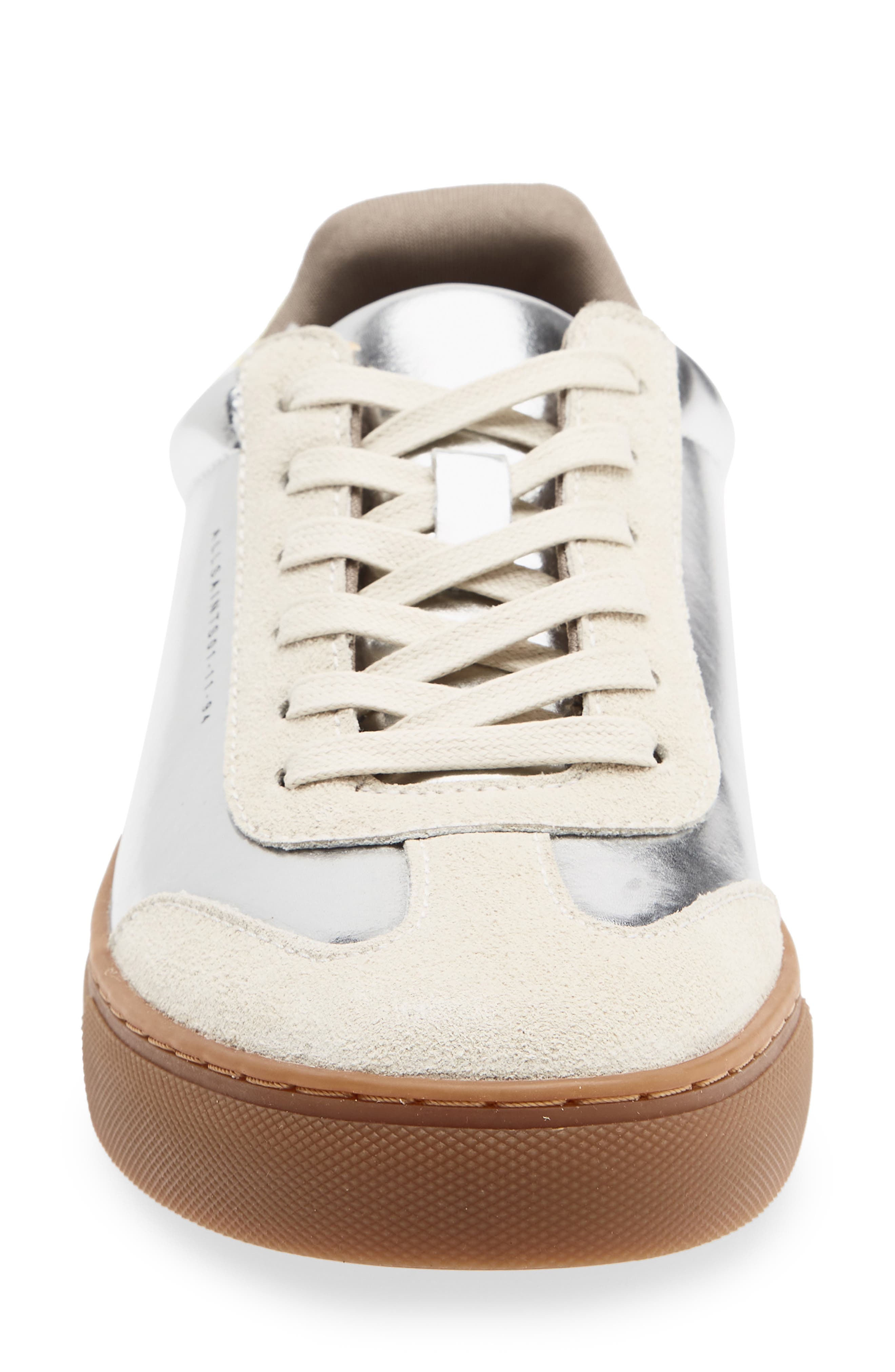 Flip Leather Sneaker, Alternate, color, SILVER/ OFF WHITE