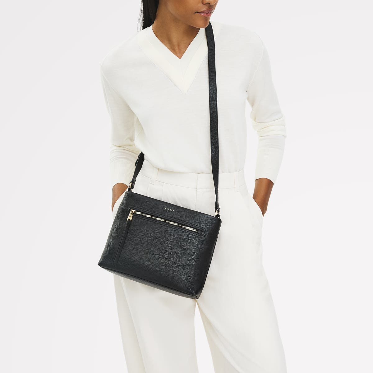 Radley Pickwick Small Ziptop Crossbody Bag, Alternate, color, Black