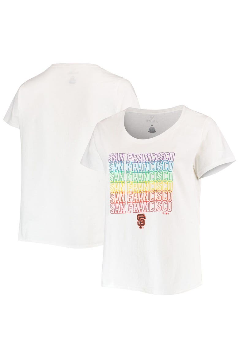 Women's White San Francisco Giants Plus Size Pride Scoop Neck T-Shirt, Main, color, White