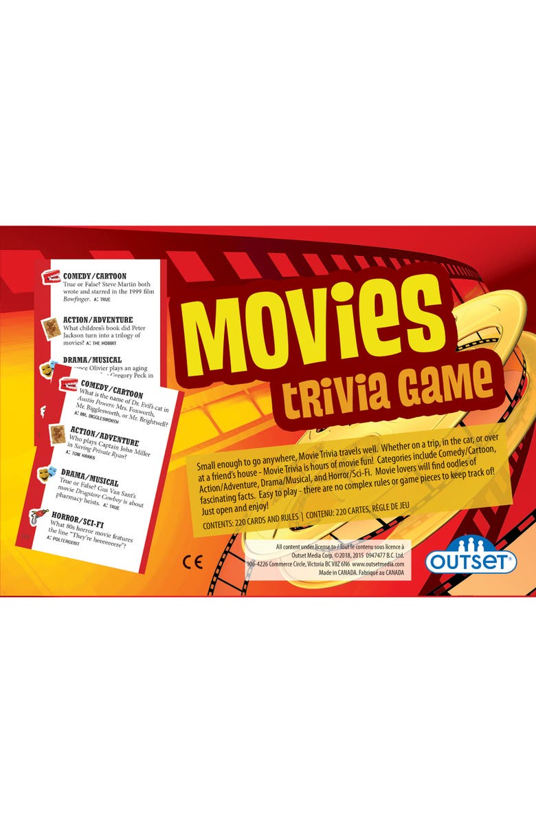Outset Media Movies Trivia Game, Alternate, color, Multicolored