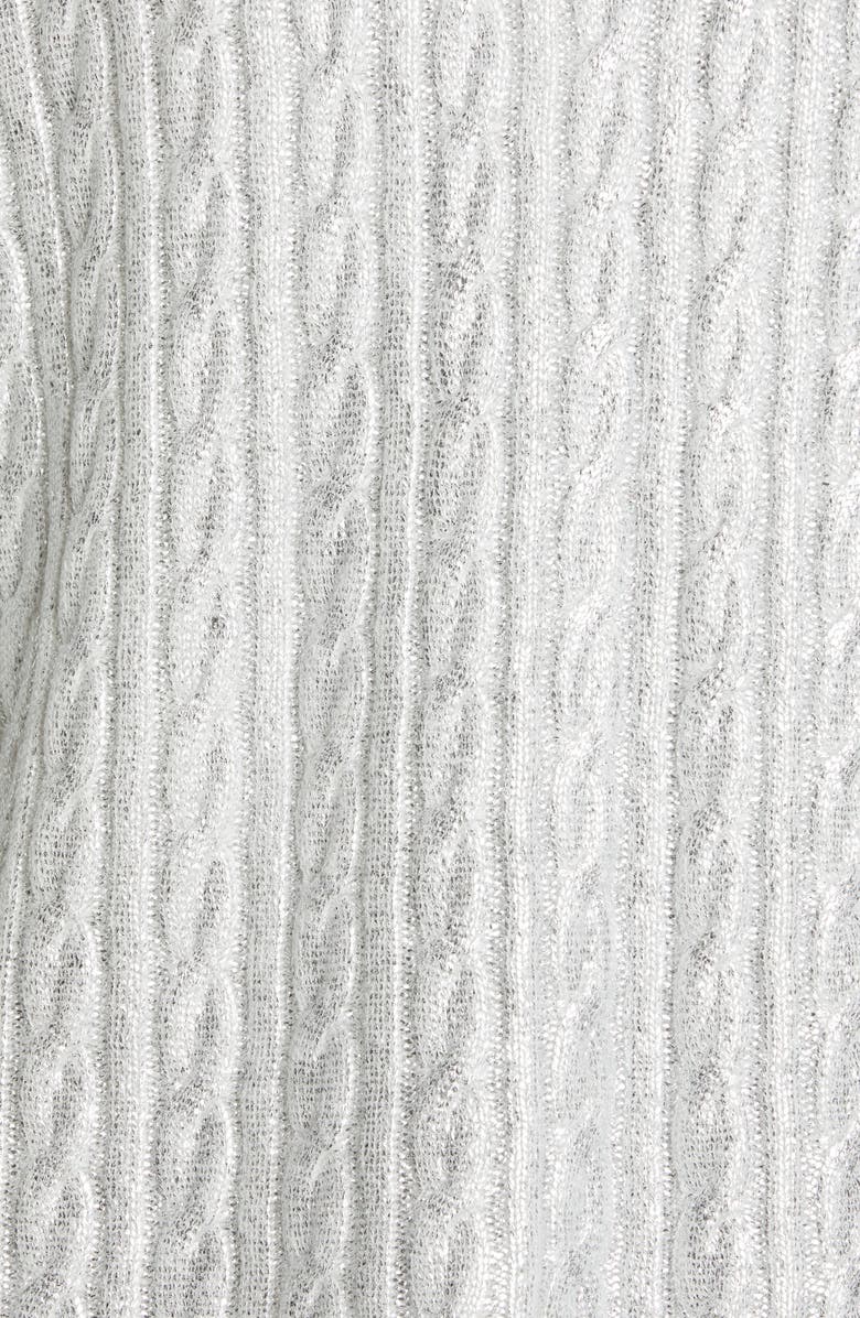 Fabiana Filippi Laminated Cashmere Cardigan, Alternate, color, Silver