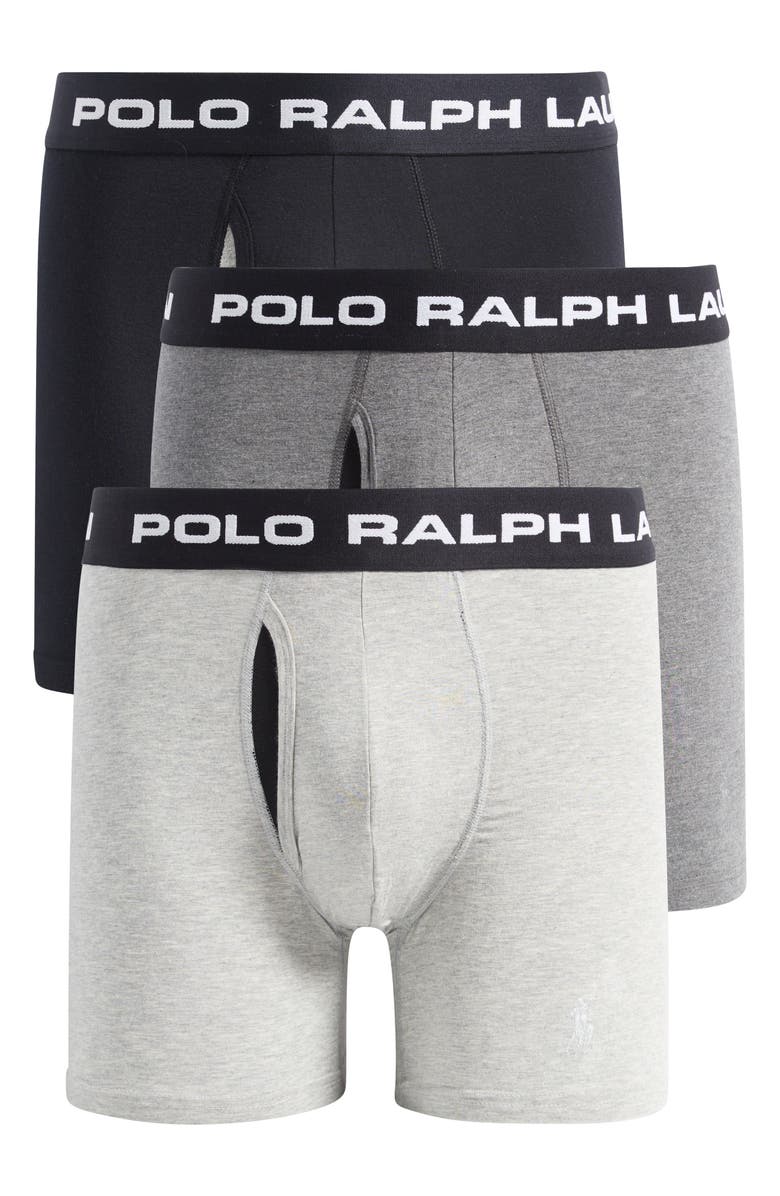 Polo Ralph Lauren Assorted 3-Pack Perfect Pouch Boxer Briefs, Alternate, color, Black