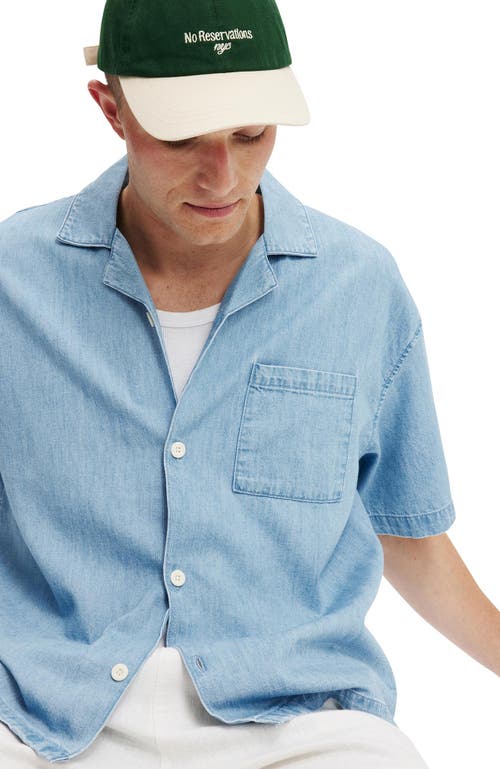 COTTON ON COTTON ON DENIM BOX FIT SHORT SLEEVE SHIRT