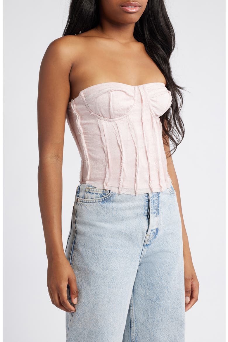 Strapless Corset Top, Main, color, PINK ICING