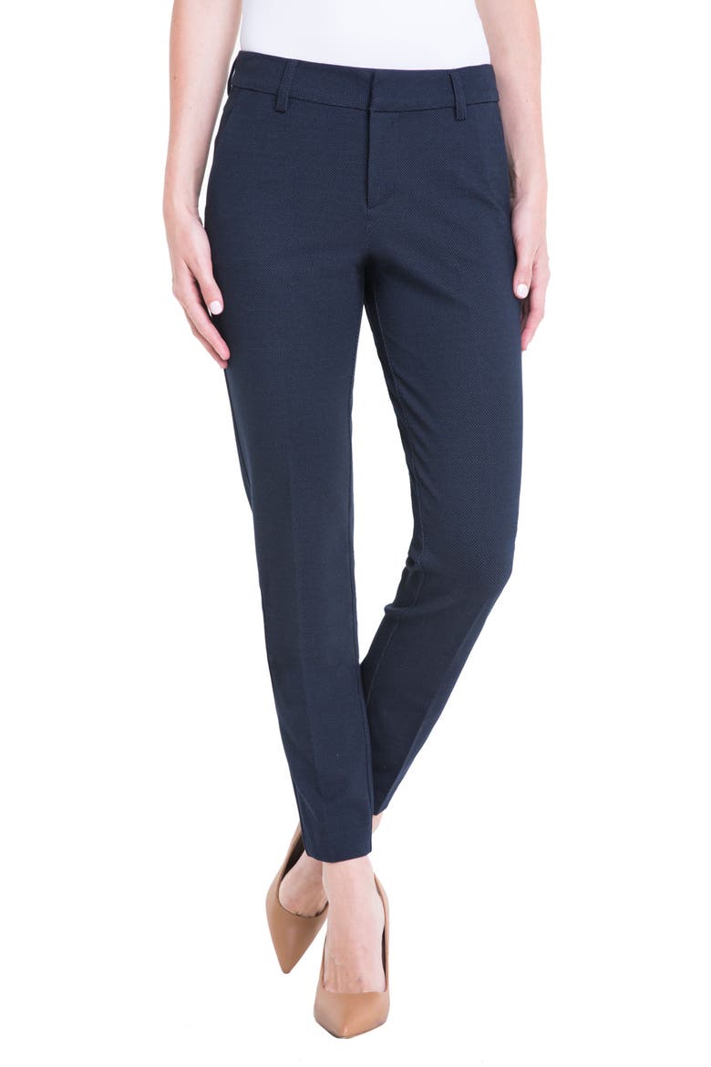 Liverpool Kelsey Bird's Eye Trousers, Main, color, NAVY BIRDSEYE