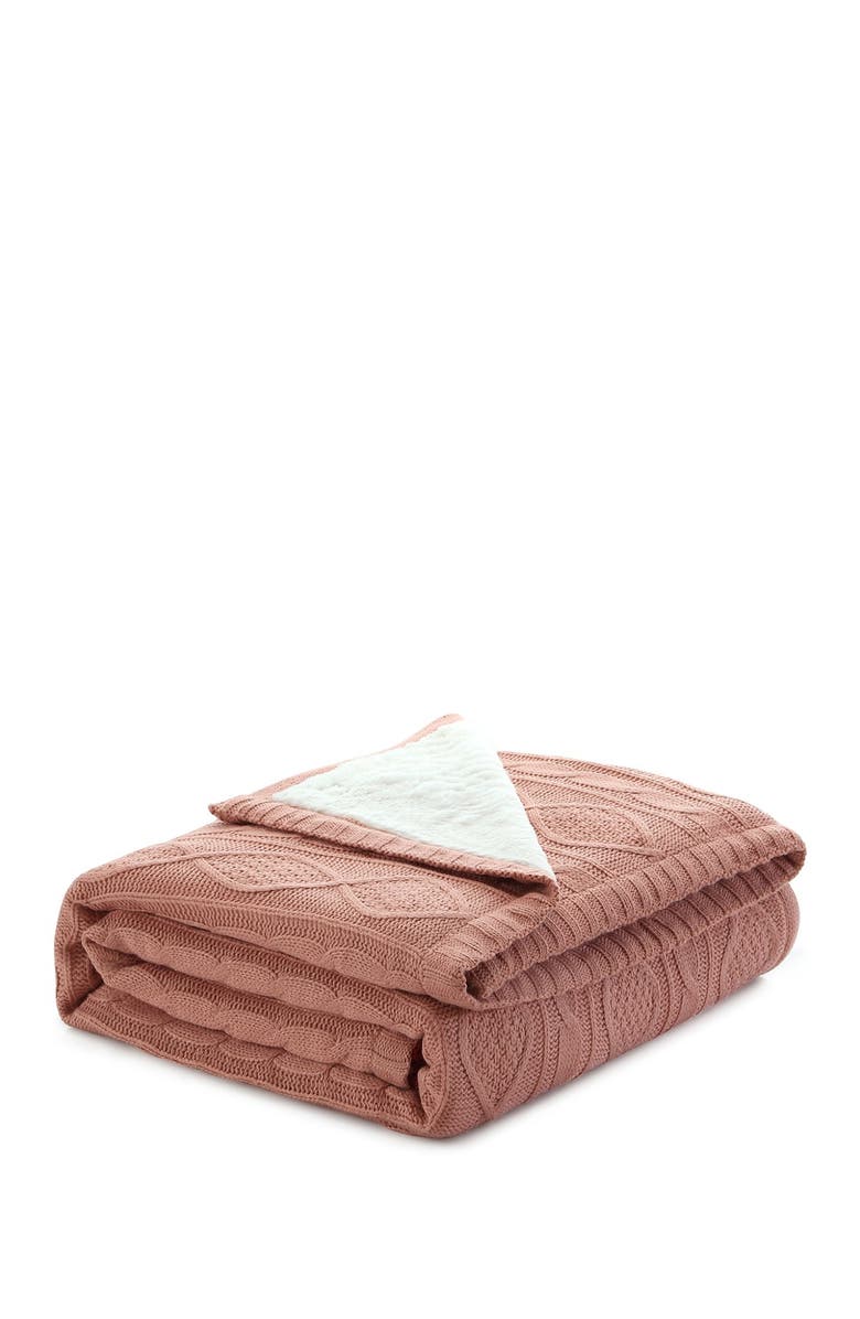 INSPIRED HOME Cozy Tyme Zaim Cable Knit Throw, Main, color,