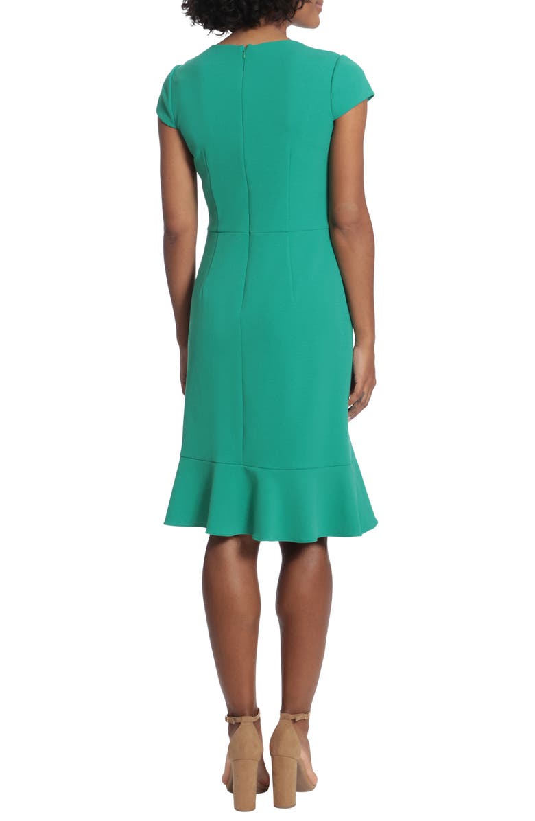 London Times Cap Sleeve Ruffle Faux Wrap Dress, Alternate, color, 