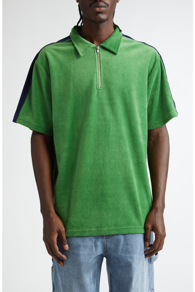Joyride Velour Polo, Main, color, GREEN