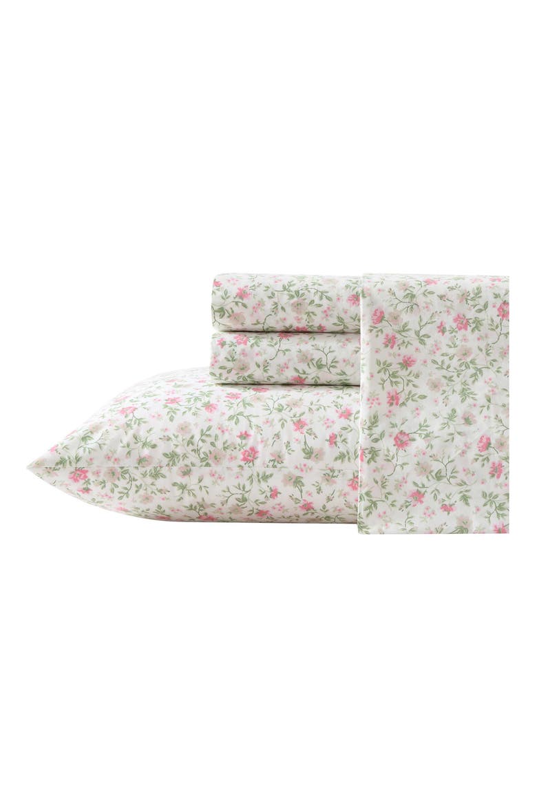 Bonnie Twin Cotton Percale Sheet Set, Main, color, LT-PASTEL PINK