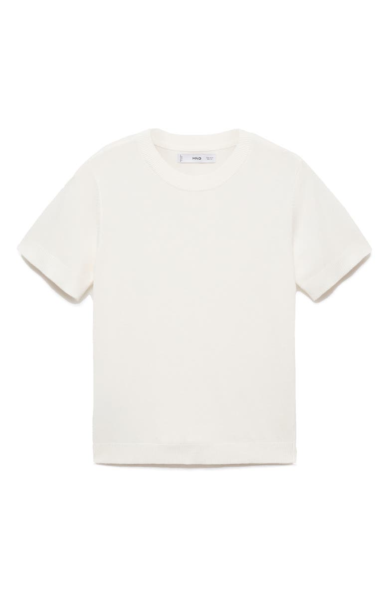 MANGO Short Sleeve Sweater, Alternate, color, Light Beige