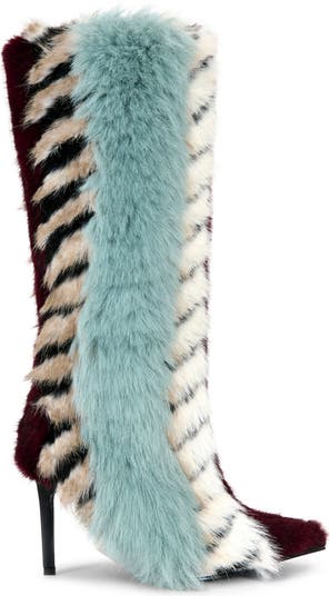 Upsella Multi Faux Fur Stiletto Boot
