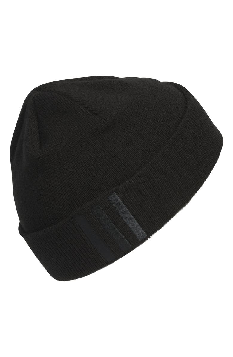 adidas Originals Off Set 3-Stripe Beanie, Alternate, color, Black/ Black