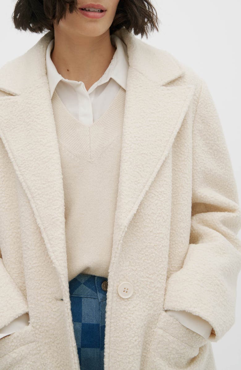 Noize Tezza Faux Shearling Coat, Alternate, color, 