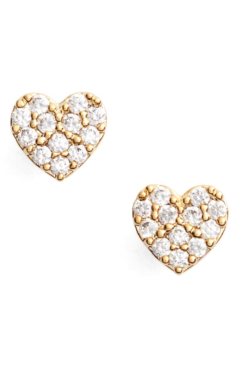 Estella Bartlett Shine Bright Heart Stud Earrings, Main, color, 