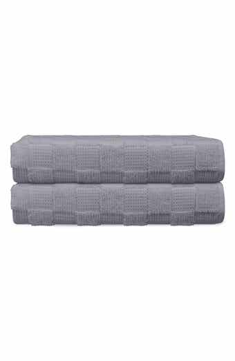DePera Waffle Terry 2-Piece Turkish Cotton Bath Mat Set