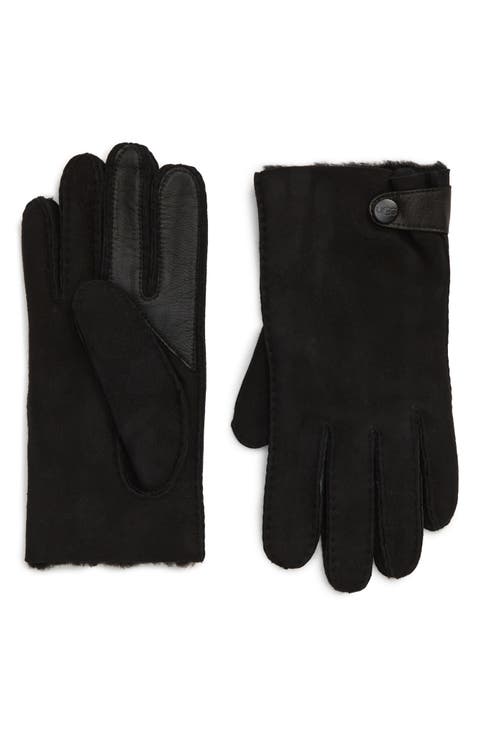 Genuine Shearling Lined Leather Tech Gloves
