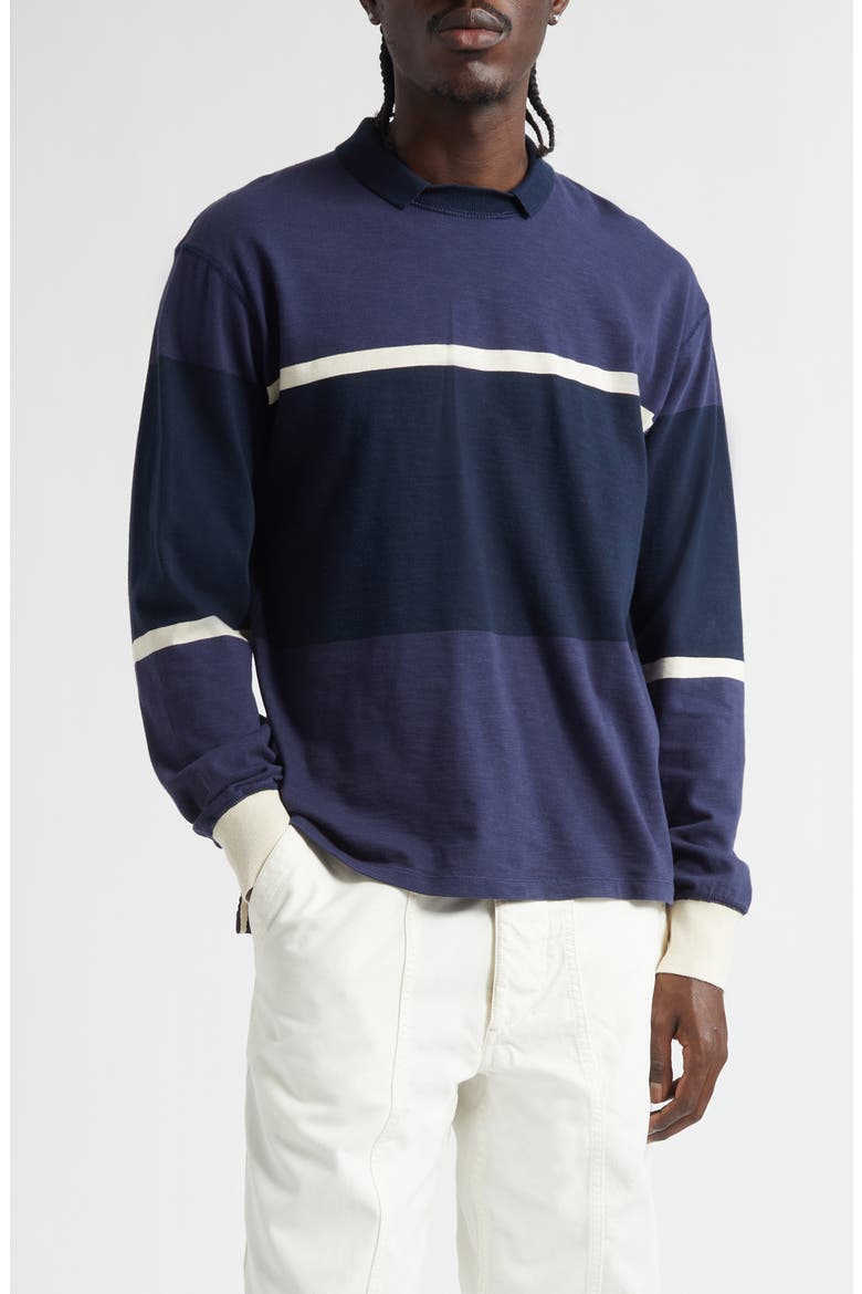 Flame Rugby Polo, Main, color, DARK NAVY ECRU