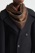 Saint Laurent Ornamental Paisley Silk Twill Square Scarf