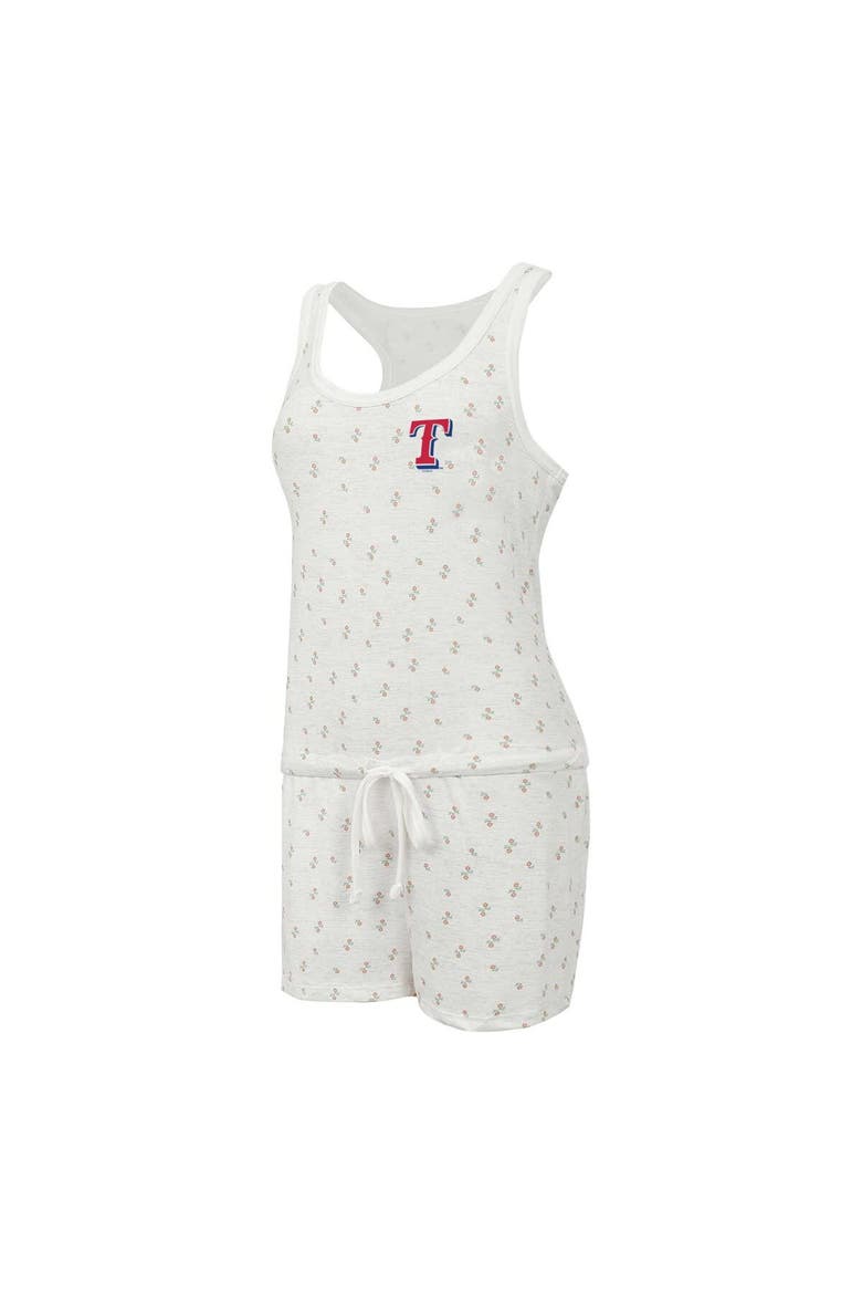 Women's Concepts Sport Cream Texas Rangers Gardner Hacci Knit Romper, Alternate, color, Cream