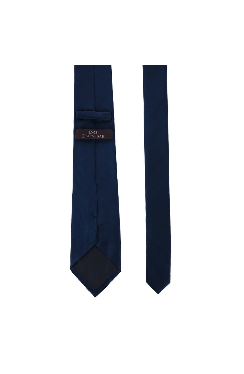 Trafalgar Sutton Solid Color Silk Necktie, Alternate, color, Navy
