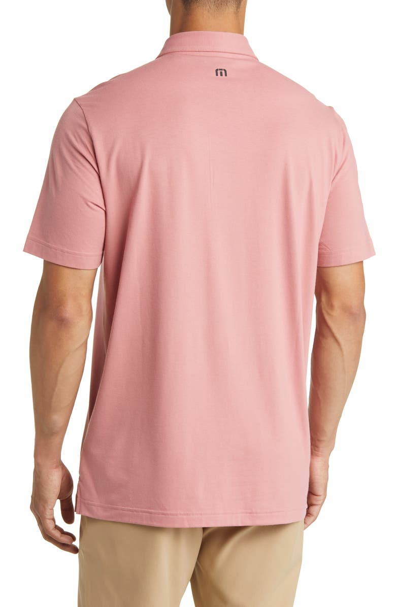 TravisMathew Relocation Stripe Stretch Polo, Alternate, color, Dusty Rose