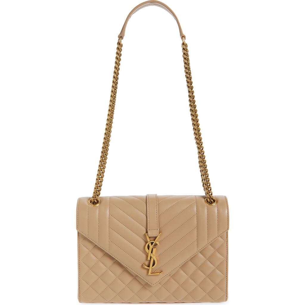 Saint Laurent Medium Cassandra Quilted Leather Envelope Bag
