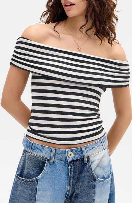 Stripe Off the Shoulder Top