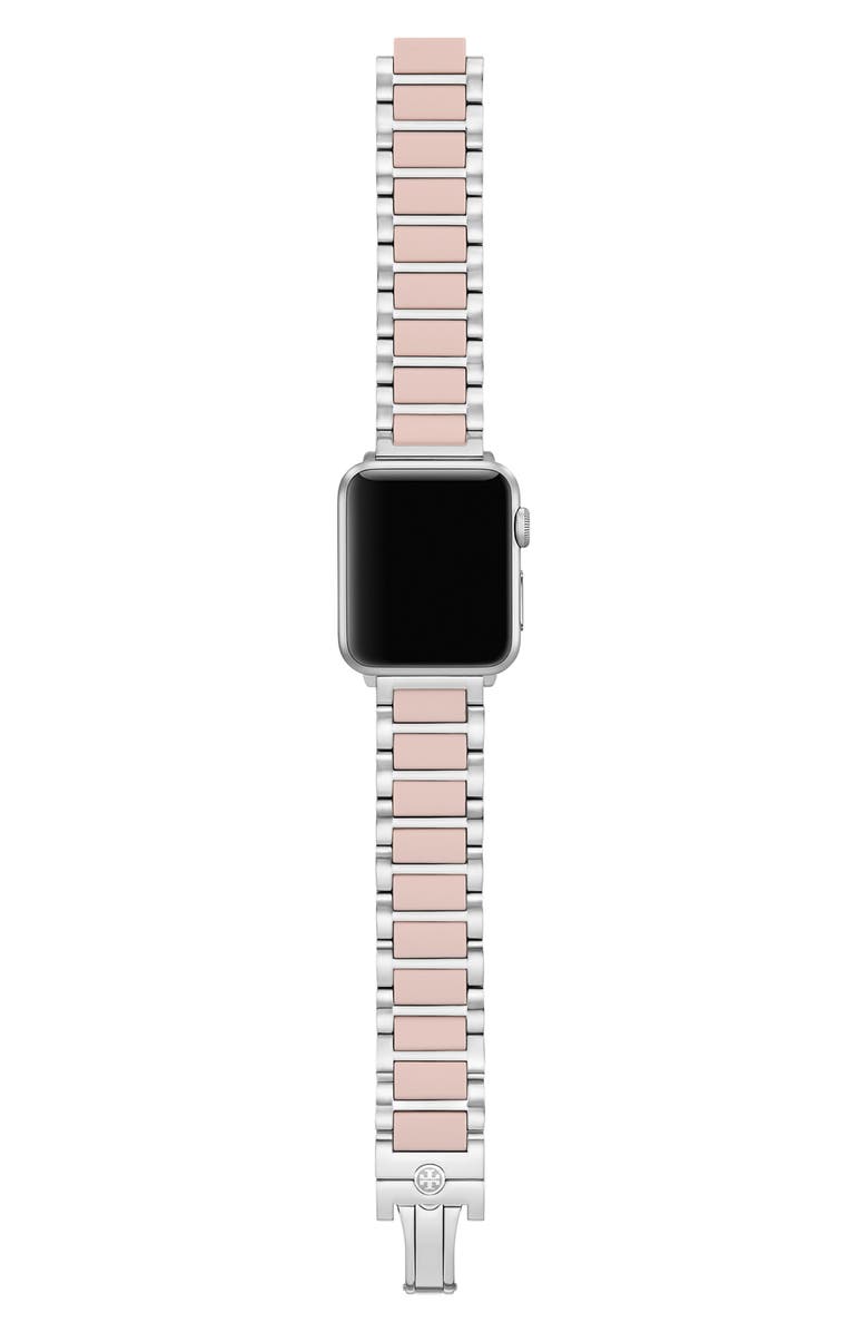Tory Burch The Kira 18mm Apple Watch<sup>®</sup> Bracelet Watchband, Alternate, color, Pink