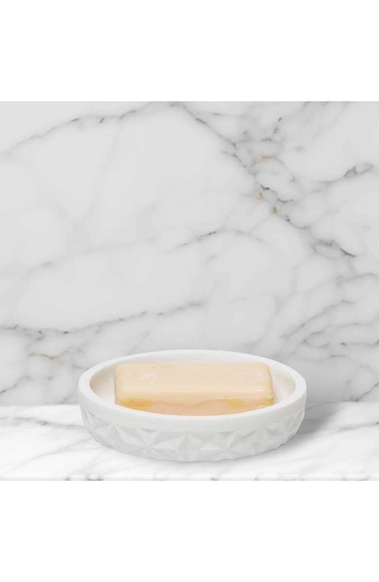 ROSELLI TRADING COMPANY Quilted Soap Dish, Alternate, color, White