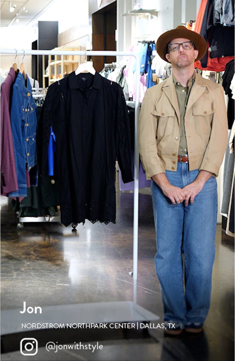 Fernanda Eyelet Long Sleeve Shirtdress, sales video thumbnail