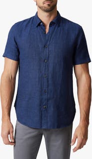34 Heritage Linen Chambray Short Sleeve Button-Up Shirt