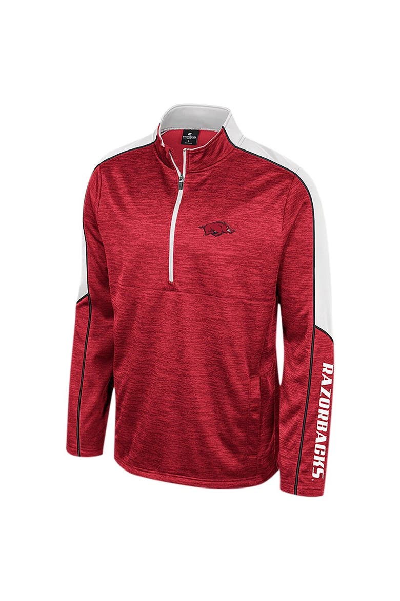Men's Colosseum Cardinal Arkansas Razorbacks Marled Half-Zip Jacket, Alternate, color, Cardinal