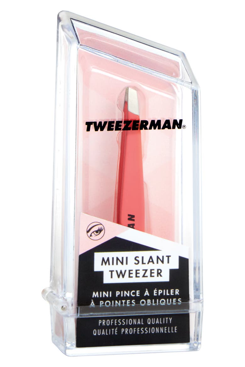 Geranium Mini Slant Tweezer, Alternate, color, PINK