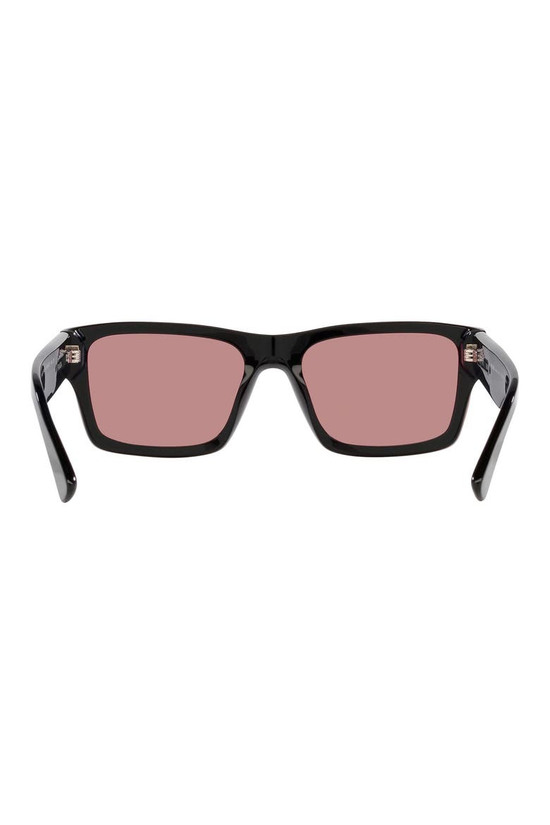 57mm Gradient Square Sunglasses, Alternate, color, BLACK