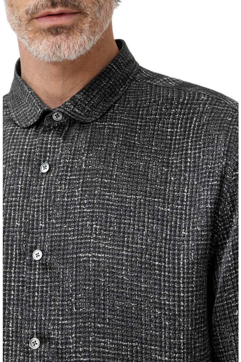 Orchard Silk Button-Up Shirt, Alternate, color, BLACK/ WHITE