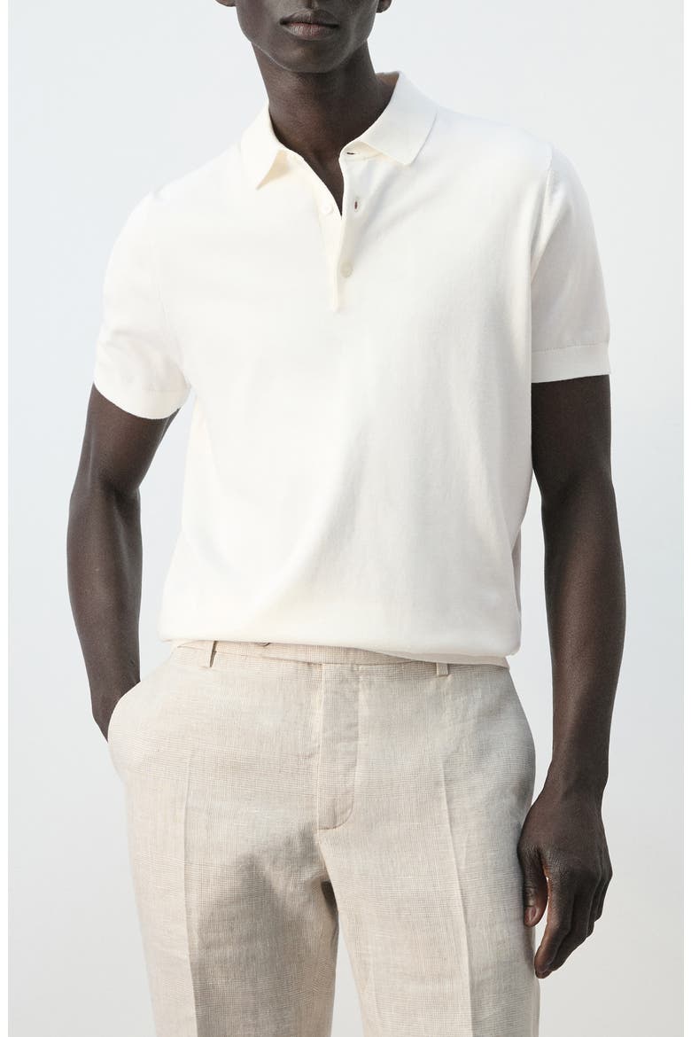 Fine Knit Cotton Polo, Main, color, OFF WHITE