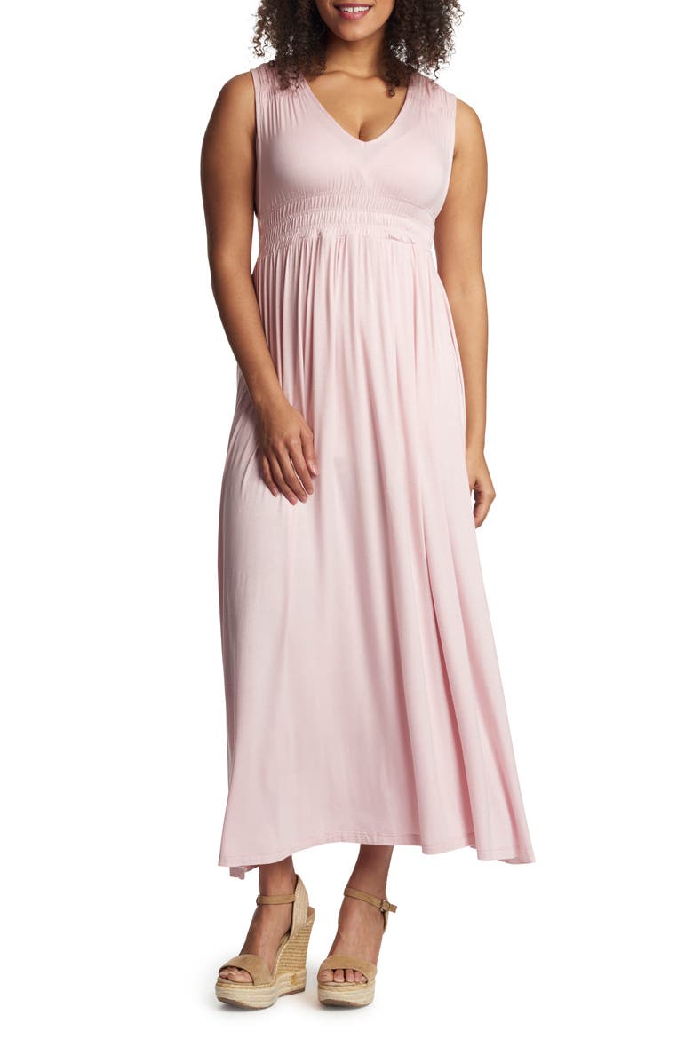 Valeria Maternity/Nursing Maxi Dress, Main, color, BLUSH