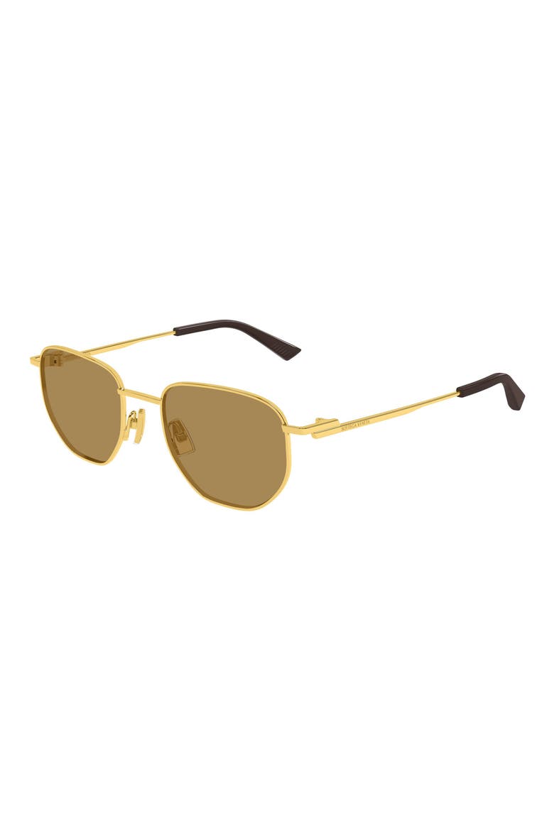 52mm Round Sunglasses, Alternate, color, GOLD